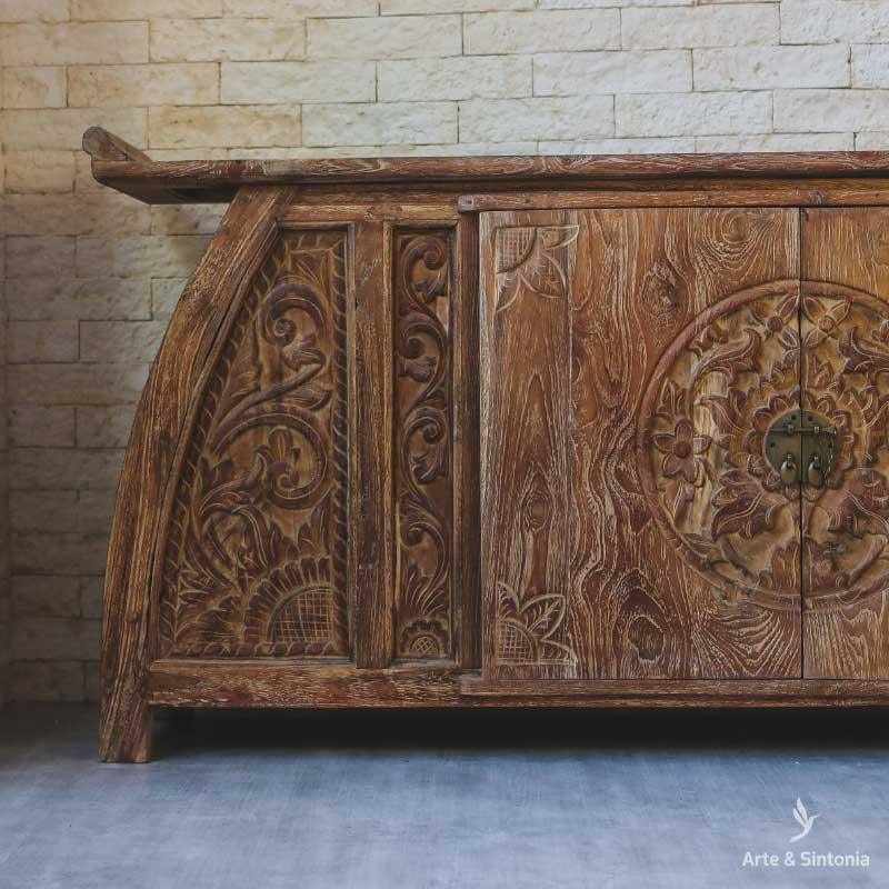 aparador movel mobilia oriental moveis indonesia balineses decoracao decoration carved entalhado carving wood madeira teka teca reciclada gabinete buffet artesintonia 2