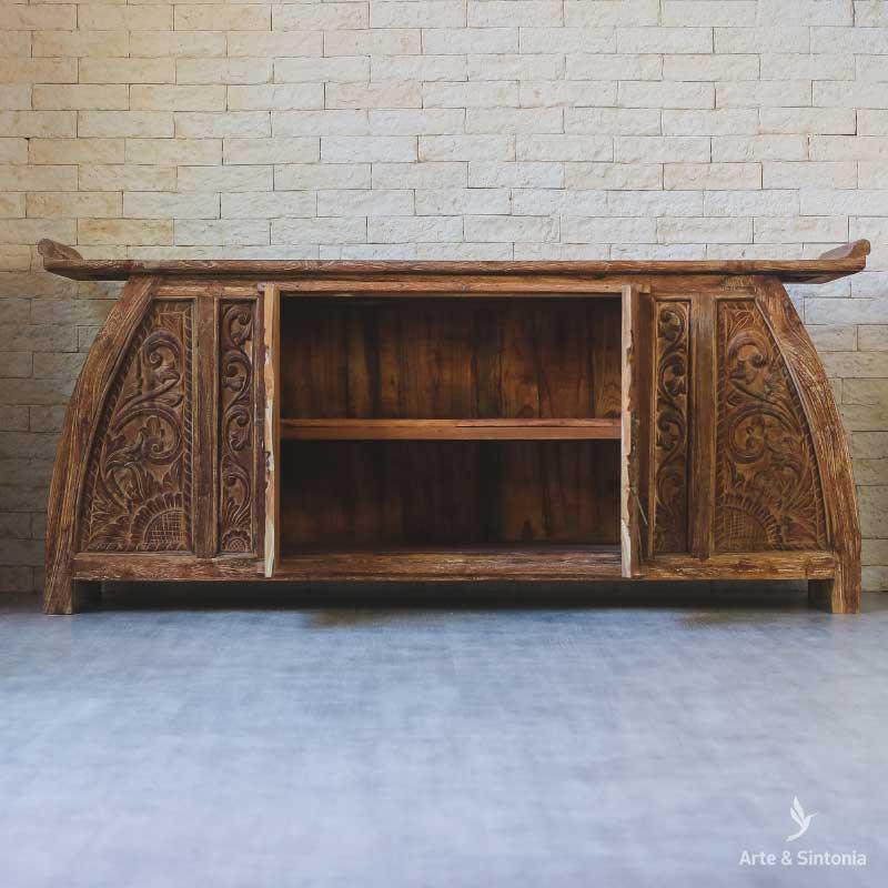 aparador movel mobilia oriental moveis indonesia balineses decoracao decoration carved entalhado carving wood madeira teka teca reciclada gabinete buffet artesintonia 6