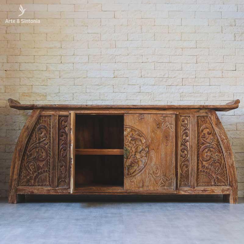 aparador movel mobilia oriental moveis indonesia balineses decoracao decoration carved entalhado carving wood madeira teka teca reciclada gabinete buffet artesintonia 7