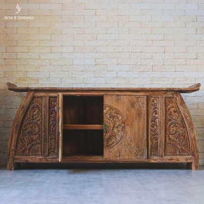 aparador movel mobilia oriental moveis indonesia balineses decoracao decoration carved entalhado carving wood madeira teka teca reciclada gabinete buffet artesintonia 7