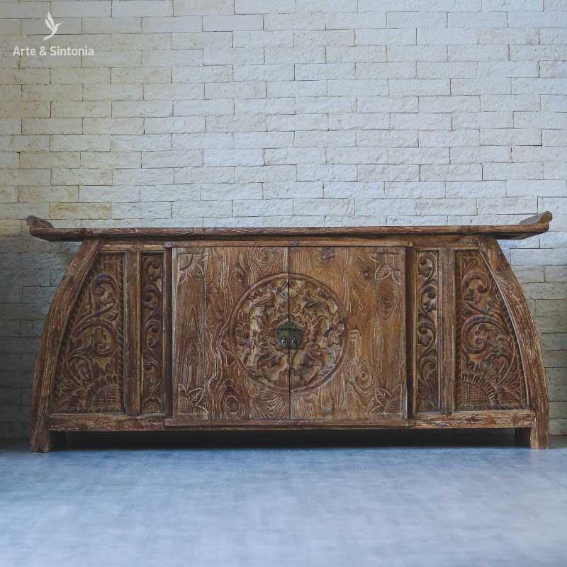 aparador movel mobilia oriental moveis indonesia balineses decoracao decoration carved entalhado carving wood madeira teka teca reciclada gabinete buffet artesintonia 9