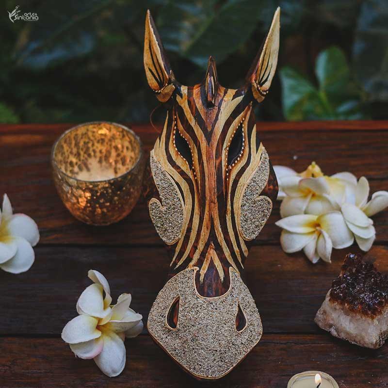 OK15 19 mascara mask decorativa madeira zebra areia jateada artesanal arte bali indonesia artesintonia 4