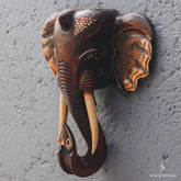 escultura cabeca elefante entalhado madeira natural realista bali indonesia decor artesintonia 6