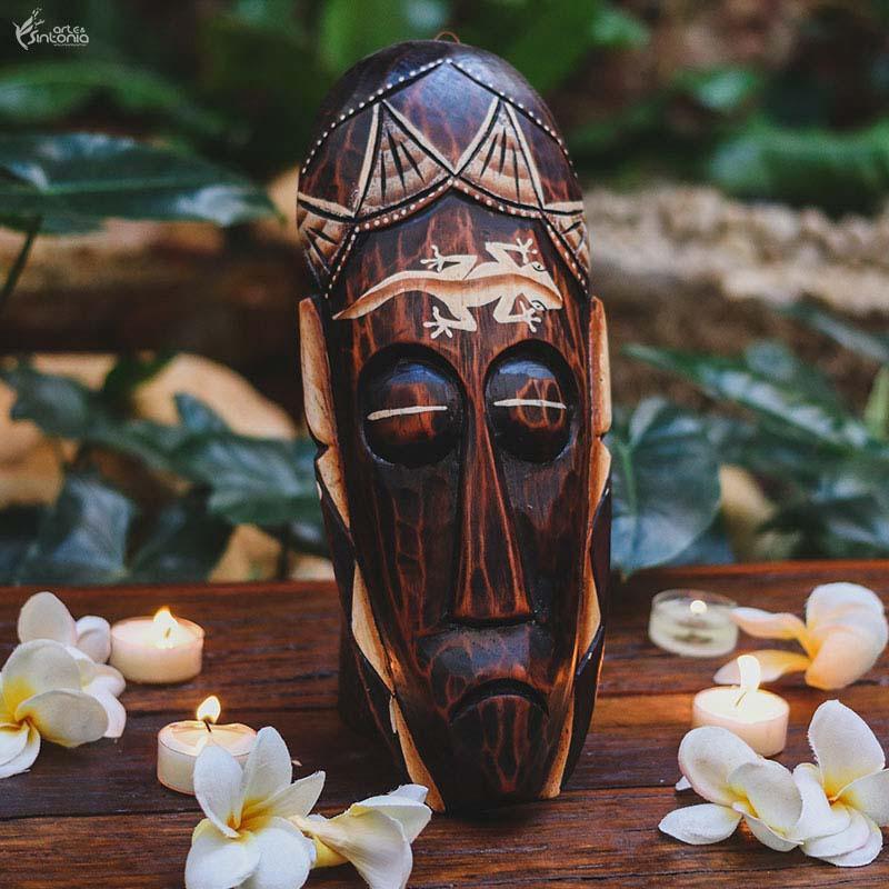 OK38 19 mascara decorativa 30cm madeira gecko artesanal artesanalto bali indonesia artesintonia 2