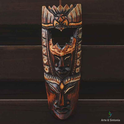 Máscara Duas Faces de Bali - Arte &amp; Sintonia bali 2020, bali2021, lancamentos, madeira, mascaras
