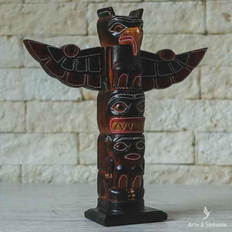 totem vermelho artesanal toteismo decorativo artesanal artesanato bali indonesia home decor madeira aborigene primitivo artesintonia 2