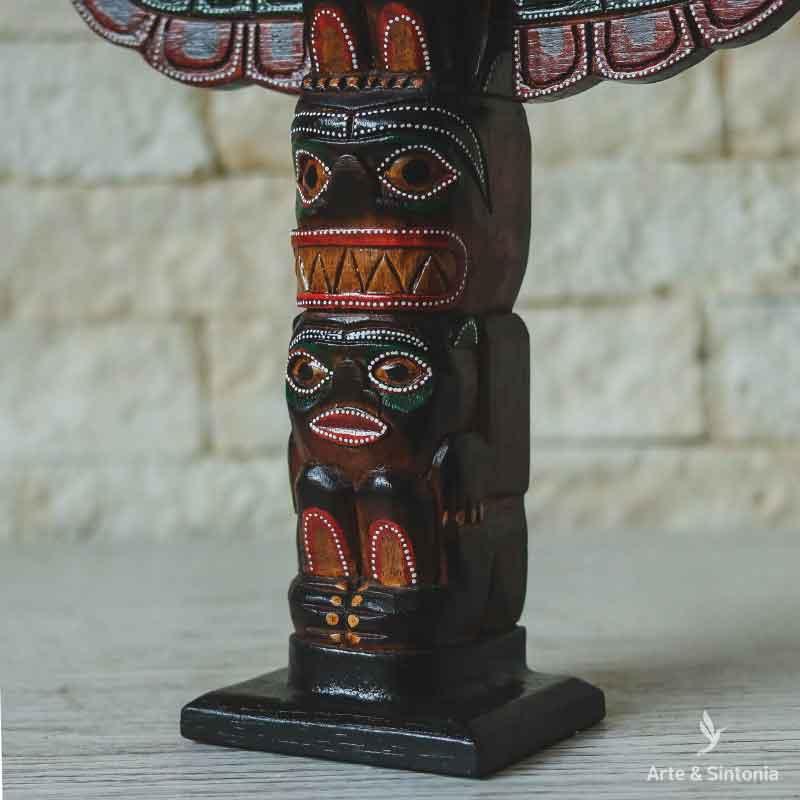 totem vermelho artesanal toteismo decorativo artesanal artesanato bali indonesia home decor madeira aborigene primitivo artesintonia 5
