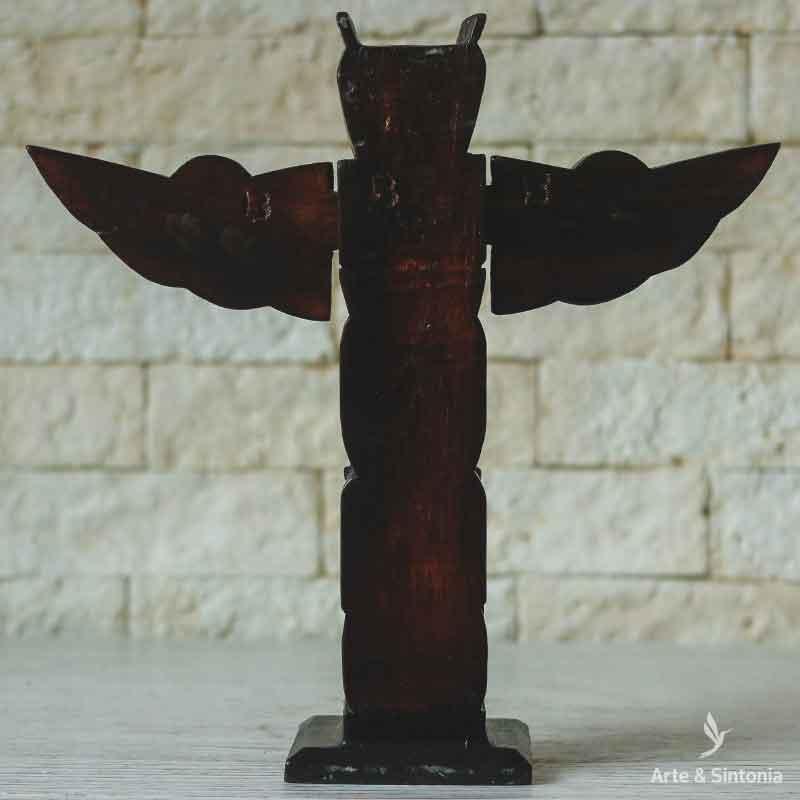 totem vermelho artesanal toteismo decorativo artesanal artesanato bali indonesia home decor madeira aborigene primitivo artesintonia 3