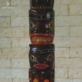 totem toten totemismo aborigene xama canadense artesanatos decorativos wood madeira carved entalhado indonesia objetos etnicos grande 100cm 6