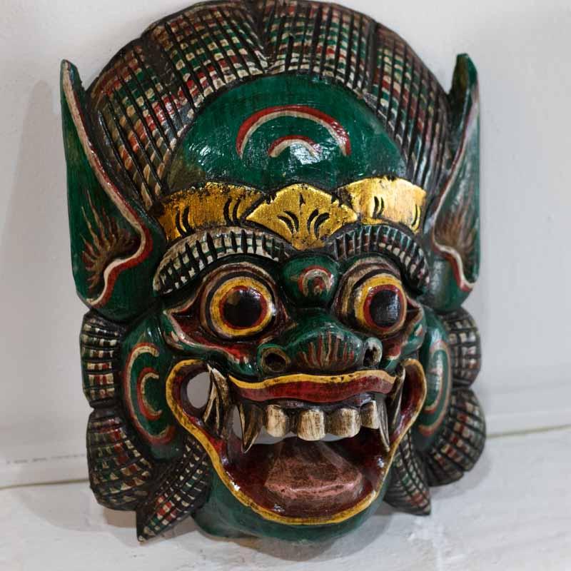 máscara de rímel barong oração balinesa protetor indonésia decoração parede paredes decoração objetos artesanais entalhados na madeira artesintonia 1
