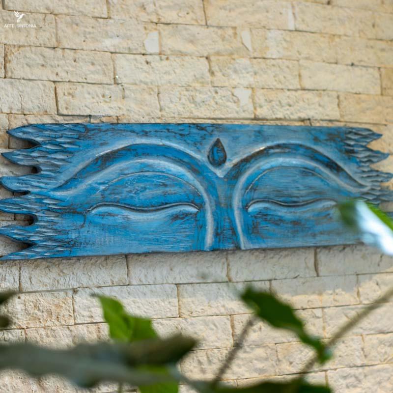 arte decorativa azul blue painel buddha buda olhos eyes artesanatos bali indonesia artesintonia 3