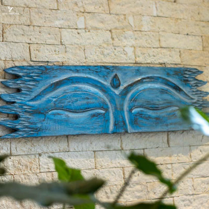 arte decorativa azul blue painel buddha buda olhos eyes artesanatos bali indonesia artesintonia 3