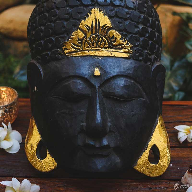 OKA4 19 mascara mask decorativa buddha buda preta gold dourada home decor decoracao zen artesintonia 2