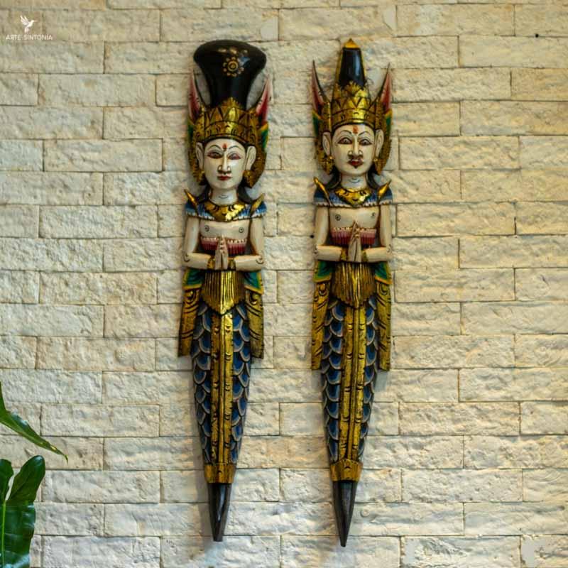 esculturas-decorativas-madeira-entalhada-casal-hinduismo-rama-sita-decoracoes-paredes-amor-eterno-mistico-artesintonia-indonesia-balineses