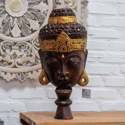 Buda Silêncio em Madeira | Bali - Arte &amp; Sintonia bali 22, buda, Budas, esculturas, madeira