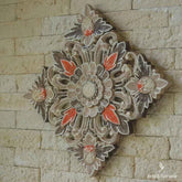 Painel em Madeira Floral Antik | Bali - Arte & Sintonia bali 22, decor de paredes, floral, madeira, mandala