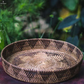 prato decorativo marrom brown artesanal trancado fibra natural bandeja home decor artesanatos bali importados indonesia artesintonia 4