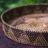 prato decorativo marrom brown artesanal trancado fibra natural bandeja home decor artesanatos bali importados indonesia artesintonia 5