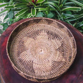 prato decorativo marrom brown artesanal trancado fibra natural bandeja home decor artesanatos bali importados indonesia artesintonia 1