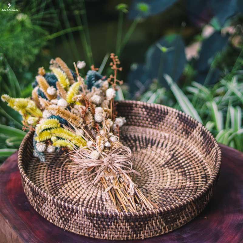 prato decorativo marrom brown artesanal trancado fibra natural bandeja home decor artesanatos bali importados indonesia artesintonia 2