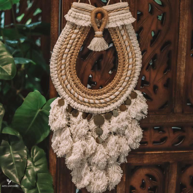 painel decorativo hanging wall macrame conchas tranças artesanal handmade artesanatos home boho decor candura artesintonia 1 