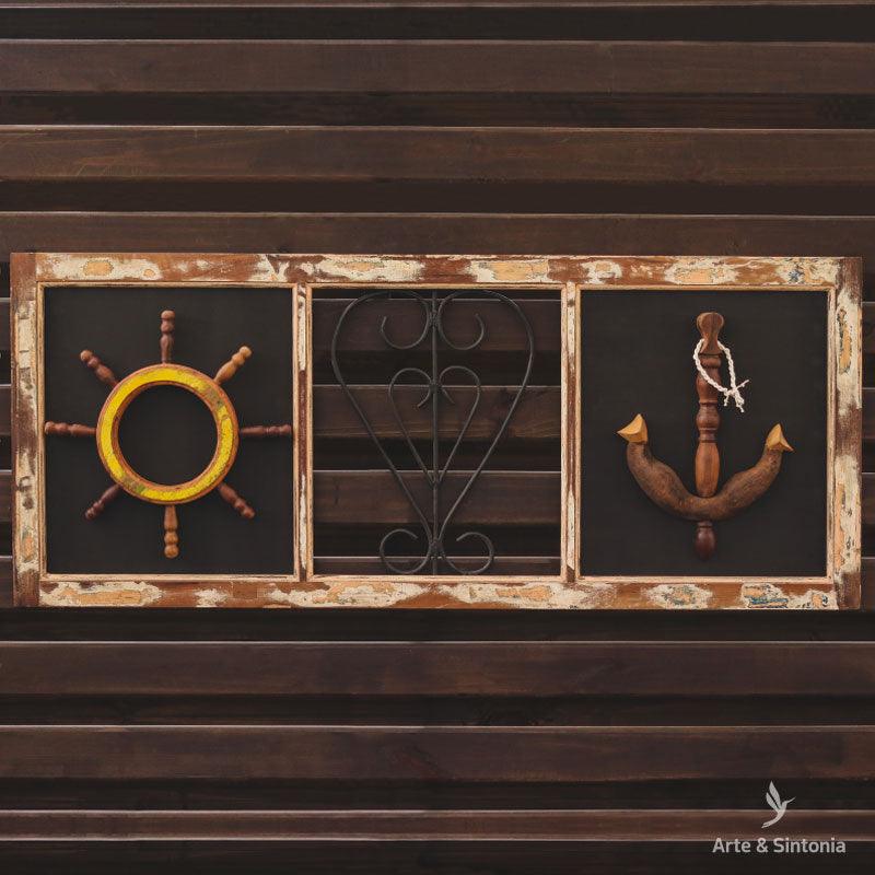 painel quadro decor naval maritima decoracao paredes casa sala litoral praiana objetos artesanais artesanato brasileiro floripa florianopolis artesintonia timao ancora 1