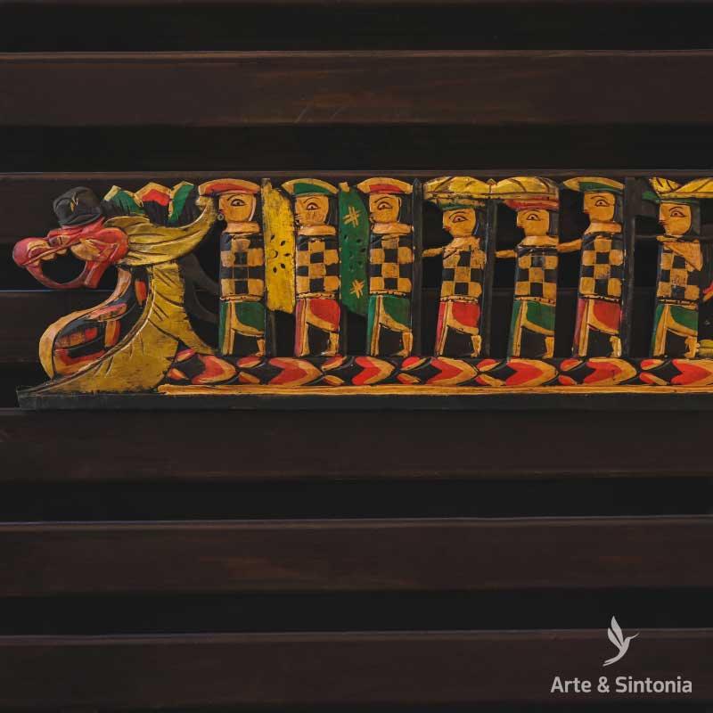 pandil cerimonia balinesa placa entalhada madeira ritual indonesia hindu barong objetos artesanais artesintonia 1