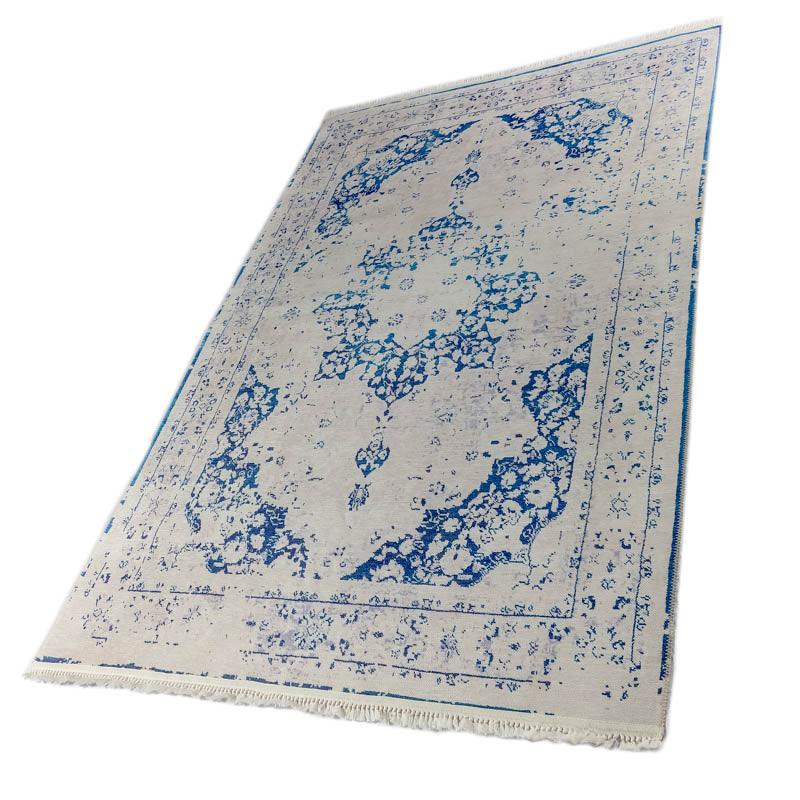 tapete turco turquia carpet hug store loja decoracao casa sala lving objetos artesanais artesanato branco azul grande tapete grande para sala