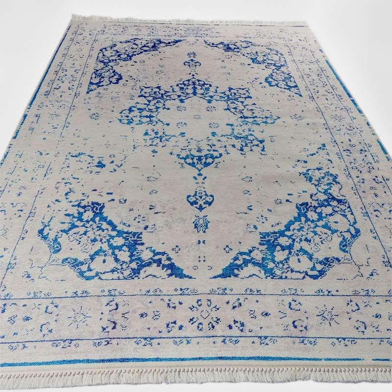 tapete turco turquia carpet hug store loja decoracao casa sala lving objetos artesanais artesanato branco azul grande tapete grande para sala