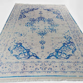 tapete turco turquia carpet hug store loja decoracao casa sala lving objetos artesanais artesanato branco azul grande tapete grande para sala