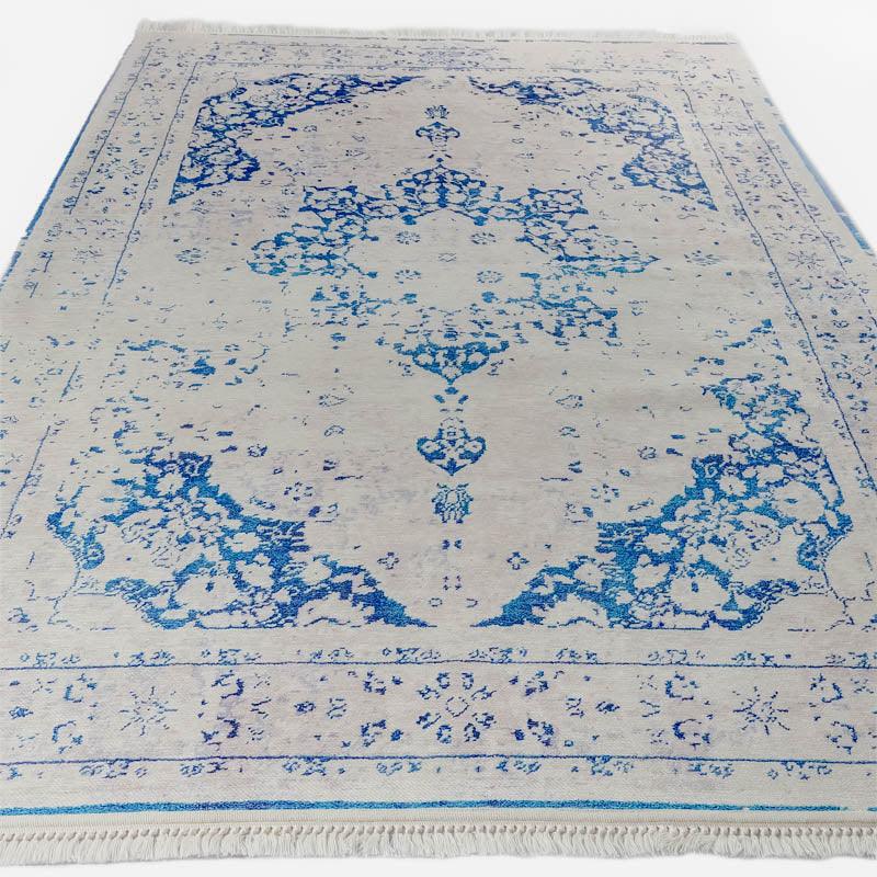 tapete turco turquia carpet hug store loja decoracao casa sala lving objetos artesanais artesanato branco azul grande tapete grande para sala