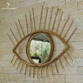 Espelho Olho Grego Rattan lindo aconchegante sofisticado Decor de Paredes bali decor artesintonia artesanal 