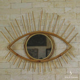 Espelho Olho Grego Rattan lindo aconchegante sofisticado Decor de Paredes bali decor artesintonia artesanal artesanato