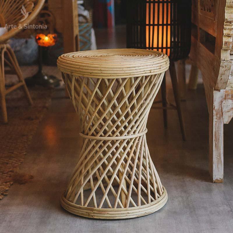 banco mesa decorativa rattan artesanal artesanato bali decor home casa handmate feito a mao artesanalmente balines fibra natural
