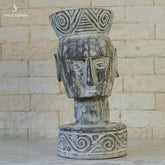 escultura primitivo antik branco preta decorativo home decor decoracao balinesa bali indonesia artesintonia arte tribal timor banco madeira entalhado decorativo carved
