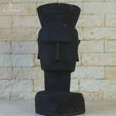 escultura primitivo antik branco preta decorativo home decor decoracao balinesa bali indonesia artesintonia arte tribal timor banco madeira entalhado decorativo escuro