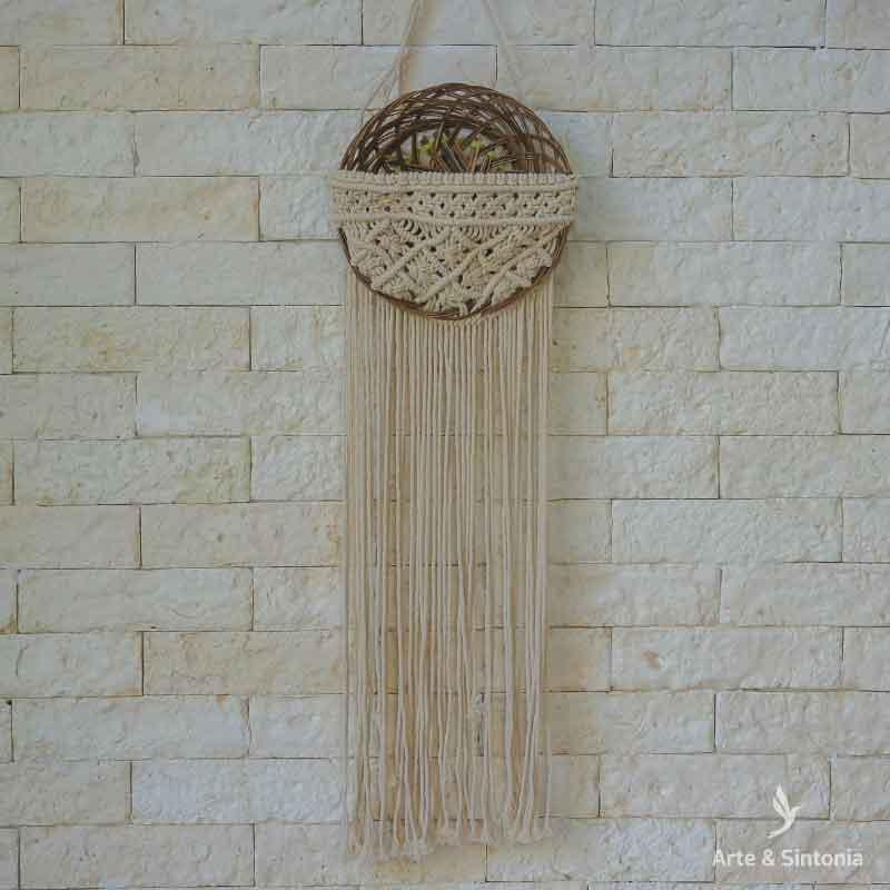 Macramê Suporte para plantas refinado tendências decor artesanal UrbanJungle Bali Boho decorparedes artesintonia