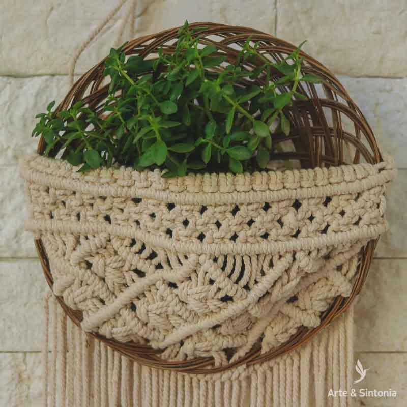 Macramê Suporte para plantas refinado tendências decor artesanal UrbanJungle Bali Boho decorparedes artesintonia decorhome