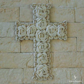 escultura cruz conchas bali balines artesanal home decor decoracao parede decorativo artesintonia 1