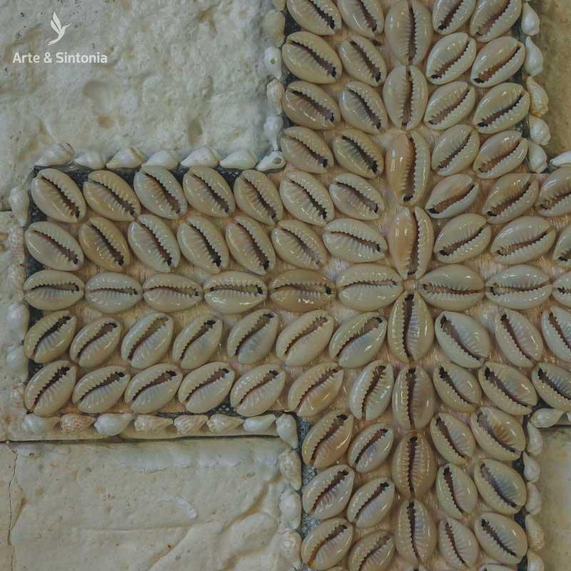 escultura cruz conchas bali balines artesanal home decor decoracao parede decorativo artesintonia