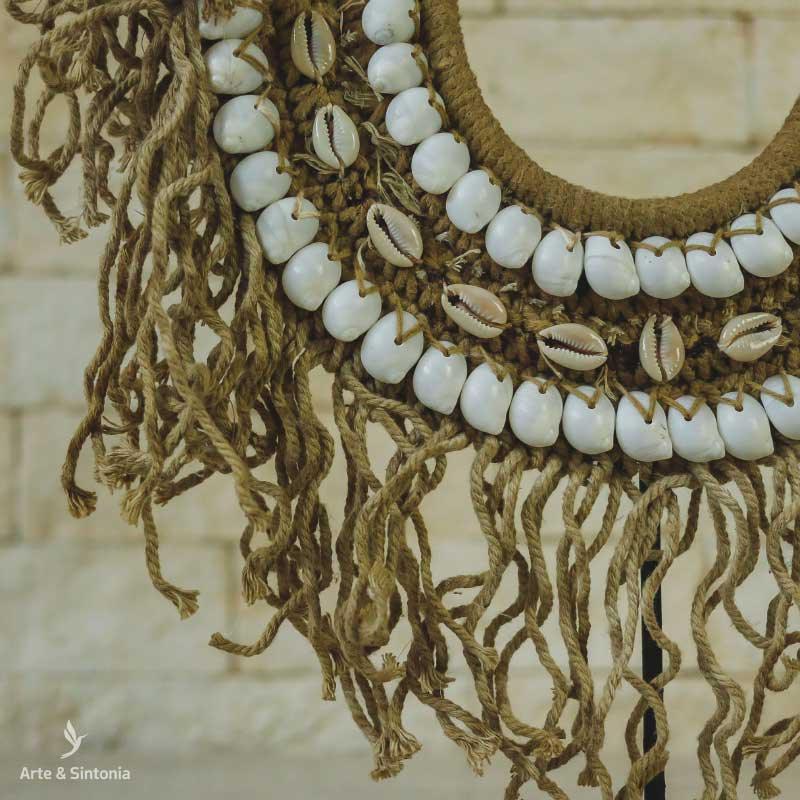 colar decorativo buzios concha home decor decoracao balinesa bali indonesia artesanal artesintonia boho terroso marrom natural fibras franjas 4