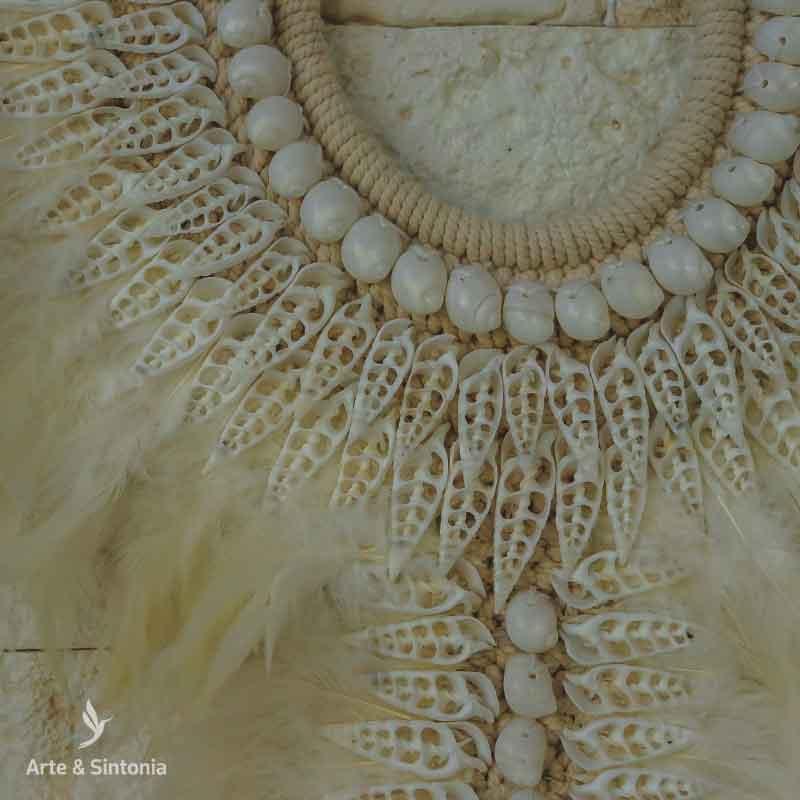 colar decorativo branco grande home decor decoracao boho artesanal artesanato bali indonesia artesintonia 