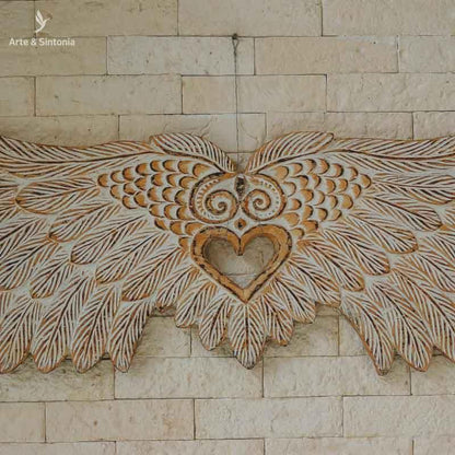 asa madeira grande entalhada patina branca decorativa home decor decoracao parede artesanal arte bali bainesa artesintonia cabeceira cama wall decoration wings timor 3