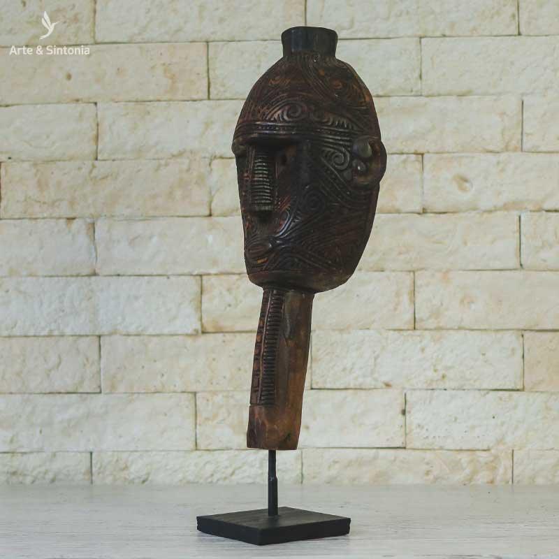 mascara decorativa tribal maori primitiva aborigene decoracao etnica etnicos objetos decorativos entalhados madeira decore sua casa artesintonia bali indonesia 7