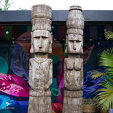 totem wooden hand carved papua new guinea estatua madeira rustica ethnic decor