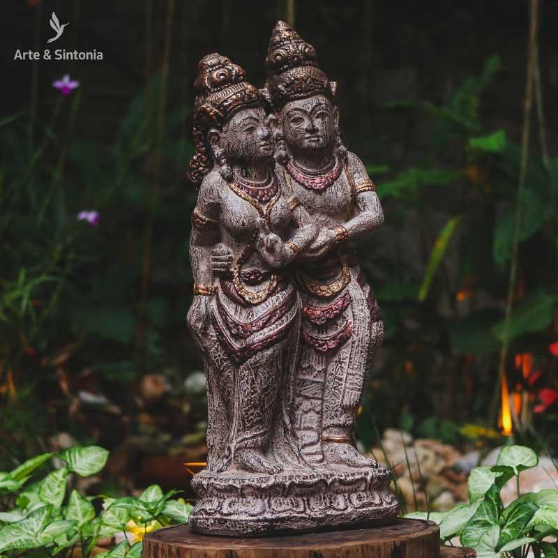 escultura rama sita tons pasteis home decor decoracao garden jardim decoracao hindu hinduismo artesanal balines bali indonesia artesintonia cimento cement couple