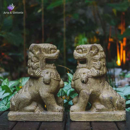 esculturas leoes fu claro budistas cimento divindades hindu hinduismo home decor decoracao jardim garden zen bali indonesia artesintonia 5