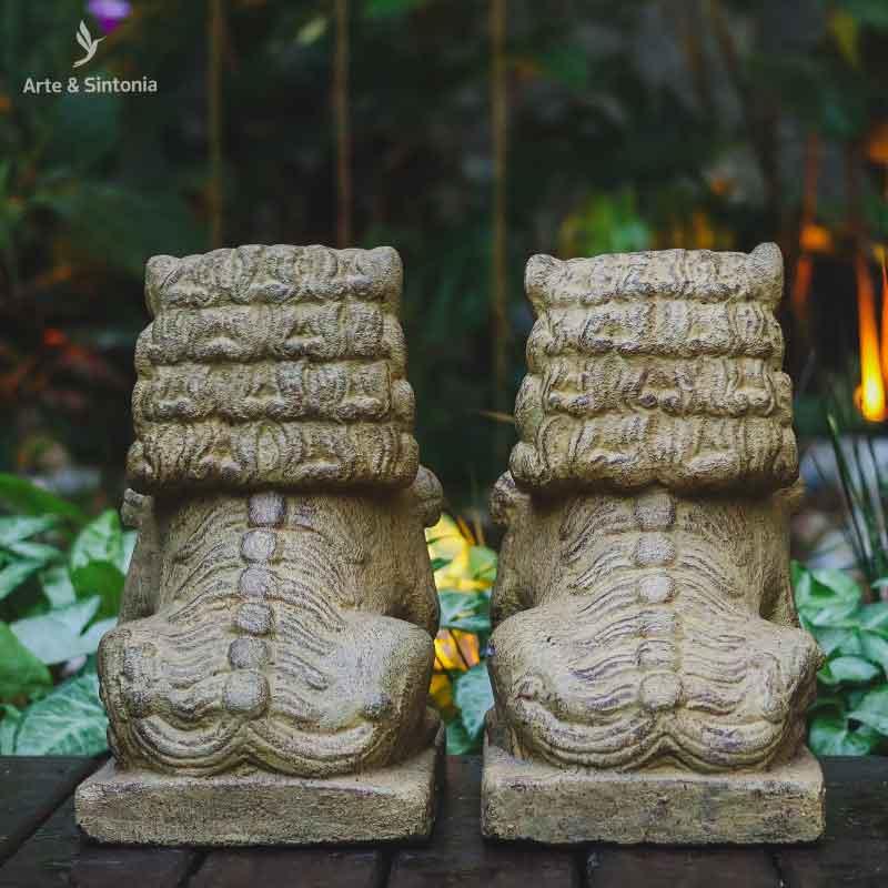 esculturas leoes fu claro budistas cimento divindades hindu hinduismo home decor decoracao jardim garden zen bali indonesia artesintonia 4