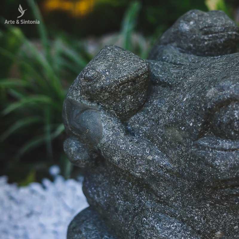 fonte sapo animais prosperidade pedra decoracao decor garden bali zen balinesa artesanato a mao handmade