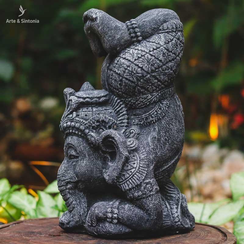 escultura ganesh ganesha pedra home decor decoracao zen hindu hinduismo jardim garden divindades artesintonia postura invertida yoga yogini stone cement cimento indonesia balinese 4